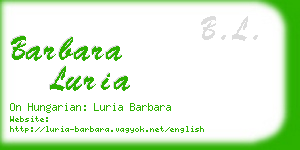 barbara luria business card